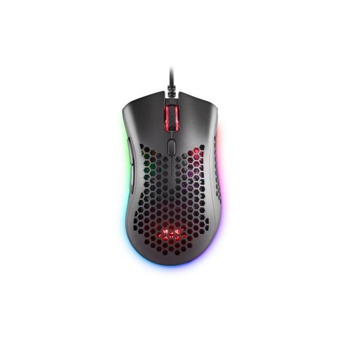 Mars Gaming MMEX Raton Gaming USB 32000dpi - Carcasa de Panel Perforado - 7 Botones Programables - Iluminacion RGB Chroma - Uso Diestro - Cable de 1.70m