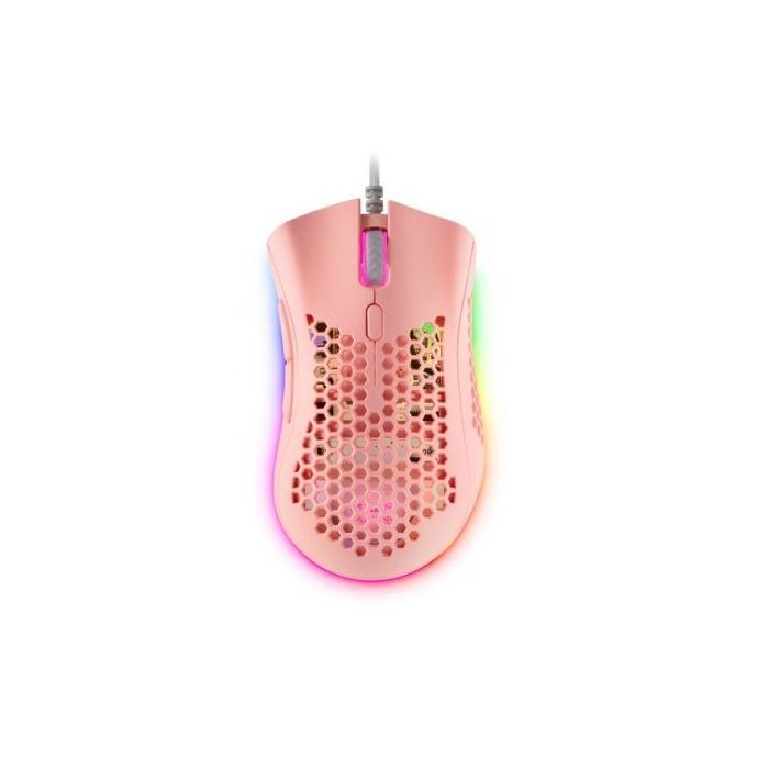 Mars Gaming MMEX Raton Gaming USB 32000dpi - Carcasa de Panel Perforado - 7 Botones Programables - Iluminacion RGB Chroma - Uso Diestro - Cable de 1.70m