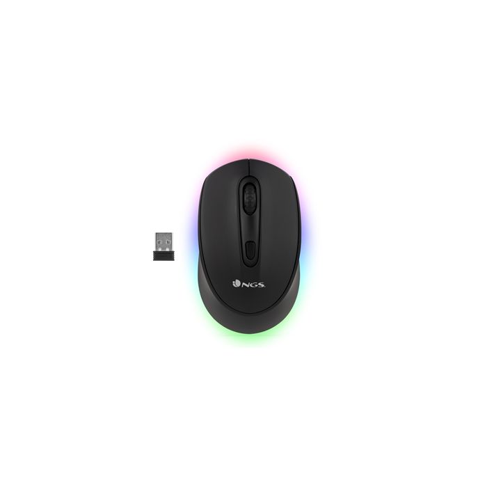 NGS Smog-RB Raton Inalambrico USB Bluetooth 2400dpi - Iluminacion LED RGB - 3 Botones - Uso Ambidiestro