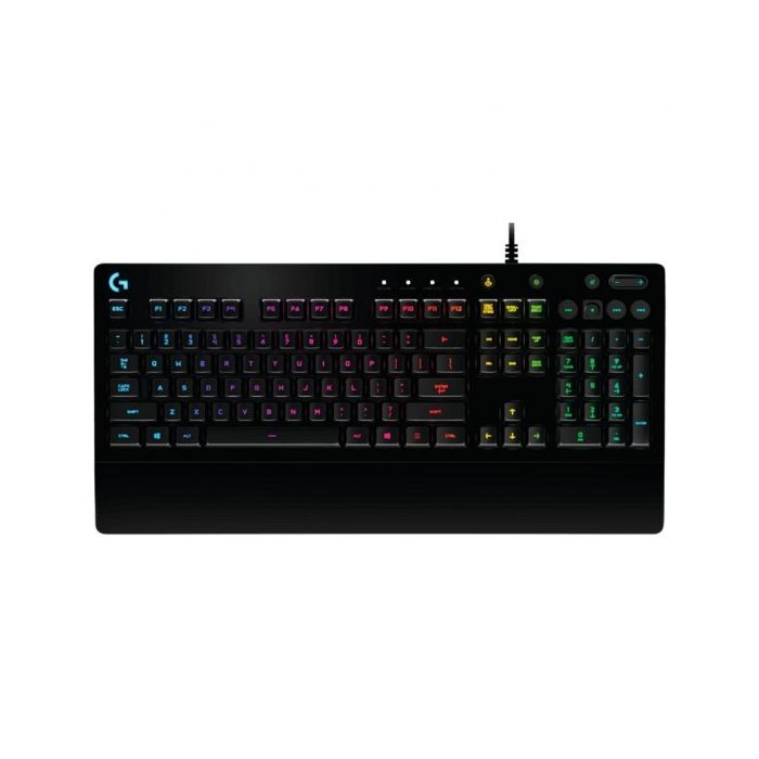 Logitech G213 Prodigy Teclado Gaming USB - Retroiluminacion RGB - Resistente a Salpicaduras - Reposamuñecas - Cable de 1.80m - Color Negro