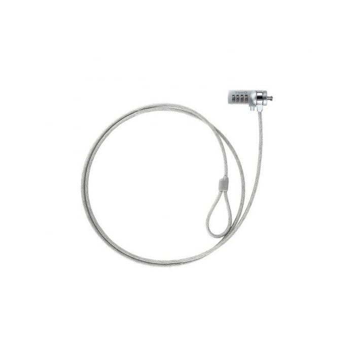 Tooq Cable de Seguridad Universal con Combinacion para Portatiles - Bloqueo de 4 Digitos - Acero 4.5mm - Longitud 1.50m