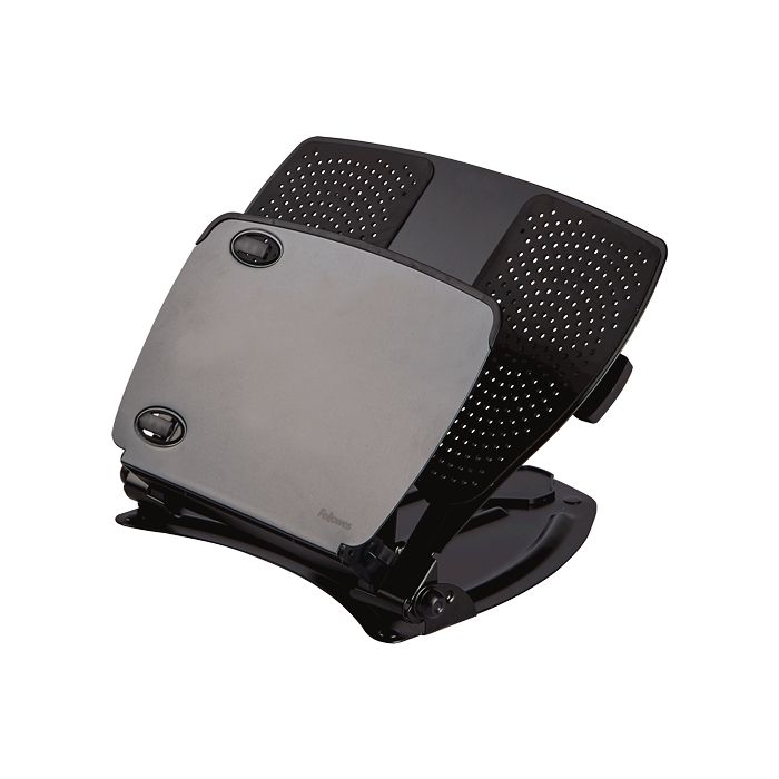 Fellowes Professional Series Soporte para Portatil - Ajustable en 9 Alturas - 4 Puertos USB Incorporados - Ranuras de Ventilacion - Plegable - Color Negro