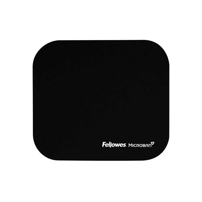 Fellowes Alfombrilla para Raton con Microban - Proteccion Antibacteriana - Base de Goma - 23.2x19.9cm - Color Negro