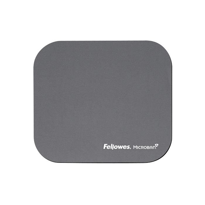 Fellowes Alfombrilla para Raton con Microban - Proteccion Antibacteriana - Base de Goma - 23.2x19.9cm - Color Gris