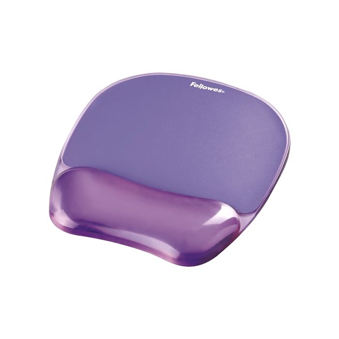 Fellowes Crystal Alfombrilla con Reposamuñecas de Gel - Resistente a las Manchas - 20x23cm - Color Violeta