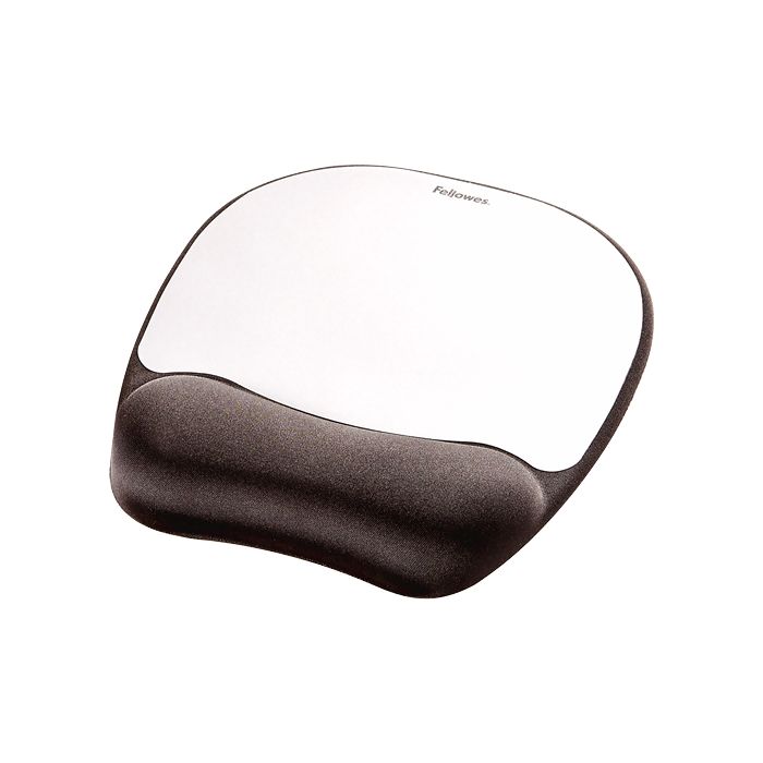Fellowes Alfombrilla con Reposamuñecas Espuma Memory Foam - Confort Excepcional - Color Plateado