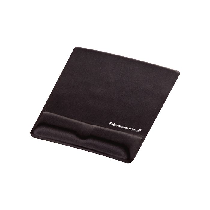 Fellowes Alfombrilla con Reposamuñecas de Espuma Canal Ergonomico - Diseñador para Evitar Dolor de Muñeca - Color Negro