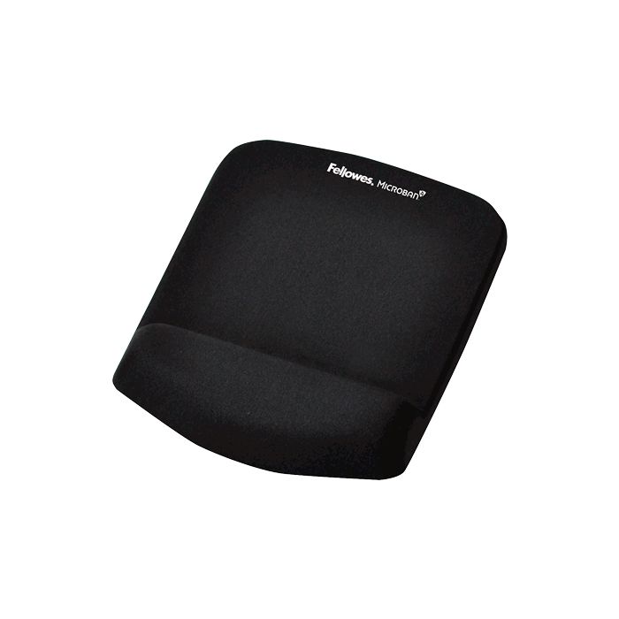 Fellowes PlushTouch Alfombrilla con Reposamuñecas Foam Fusion - Base Antideslizante - Material Extrasuave - Proteccion Antibacterias - Color Negro