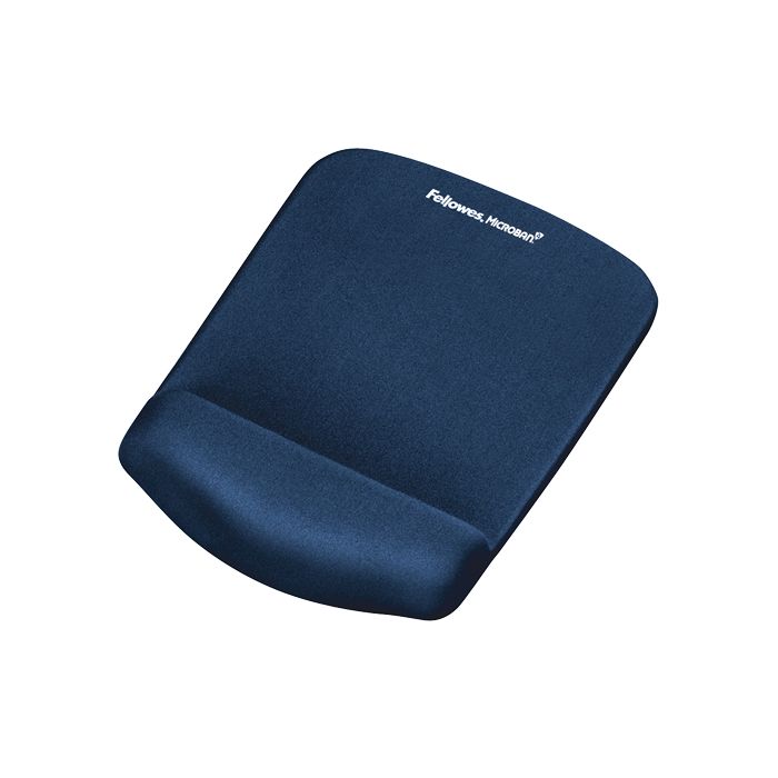 Fellowes PlushTouch Alfombrilla con Reposamuñecas Foam Fusion - Confor Superior - Proteccion Antibacterias - Base Antideslizante - Color Azul