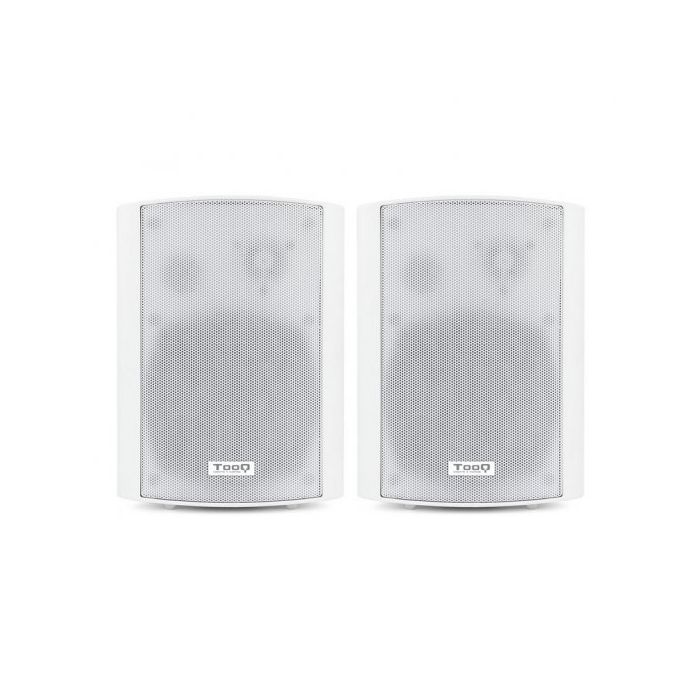Tooq Altavoces Autoamplificados de Pared 60W - Control de Volumen, Agudos y Bajos - Soporte Giratorio 180º - Color Blanco