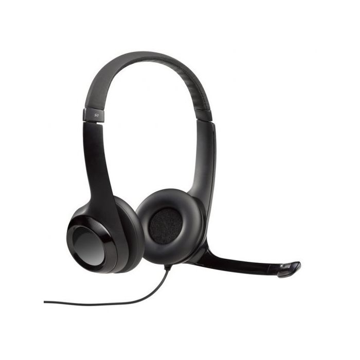 Logitech H390 Auriculares con Microfono Plegable USB - Diadema Ajustable - Almohadillas Acolchadas - Controles en Cable - Cable de 2.33m - Color Negro