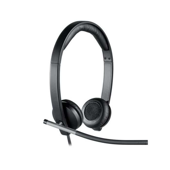 Logitech H650E Auriculares con Microfono USB - Microfono Plegable - Almohadillas Acolchadas - Controles en Cable - Color Negro