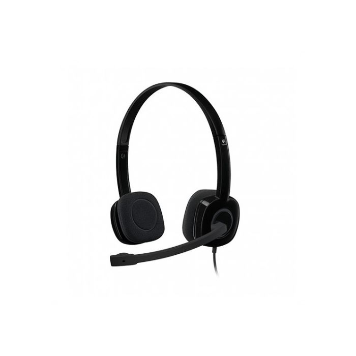 Logitech H151 Auriculares con Microfono - Microfono Giratorio - Controles en Cable - Diadema Ajustable - Conexion Jack 3.5mm - Cable de 1.80m - Color Negro
