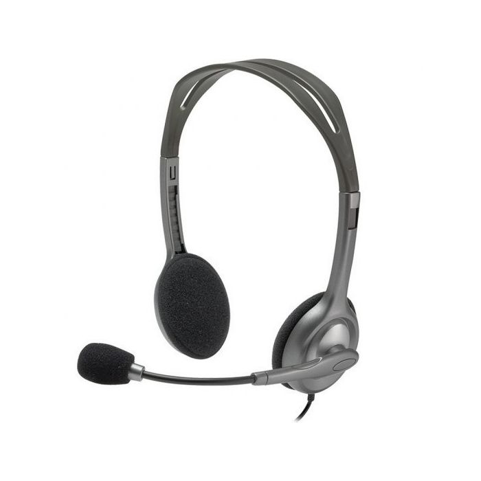 Logitech H111 Auriculares Estereo con Microfono - Microfono Giratorio - Diadema ajustable - Jack 3.5mm - Cable de 1.80m - Color Gris