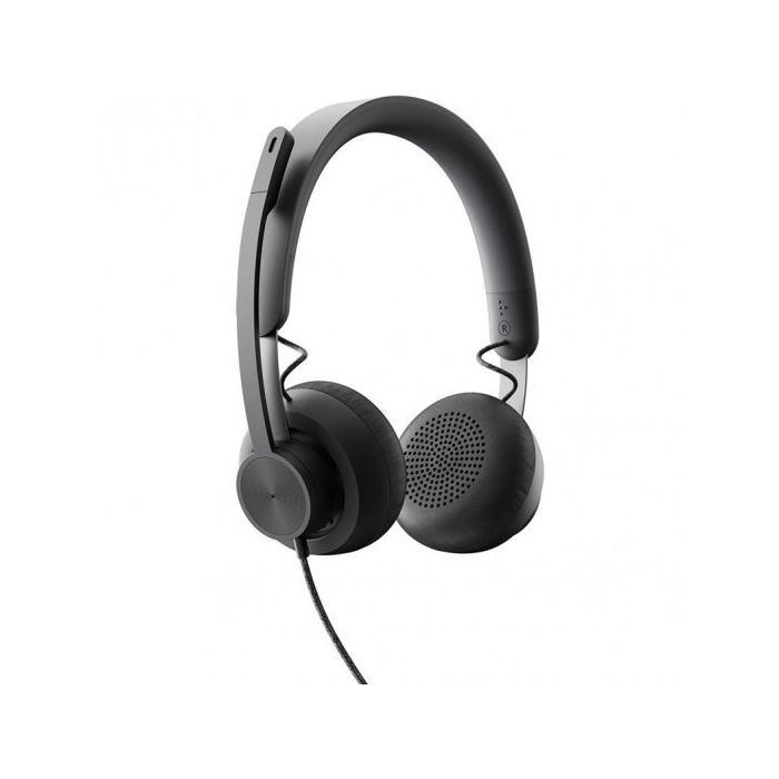 Logitech Zone Wired MS Teams Auriculares con Microfono Plegable USB-C - Diadema Ajustable - Almohadillas Acolchadas - Controles en Cable - Cable Trenzado de 1.90m - Color Negro