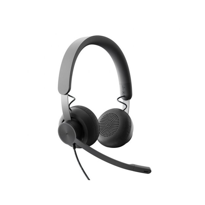 Logitech Zone Wired Auriculares con Microfono Plegable USB-C - Adaptador a USB-A - Diadema Ajustable - Almohadillas Acolchadas - Controles en Cable - Cable Trenzado de 1.90m - Color Negro