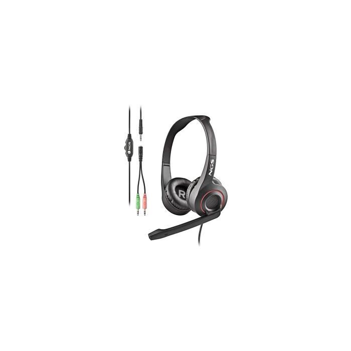 NGS MSX 10 Pro Auriculares con Microfono Plegable - Diadema Ajustable - Almohadillas Acolchadas - Control en Cable - Cable de 1.80m