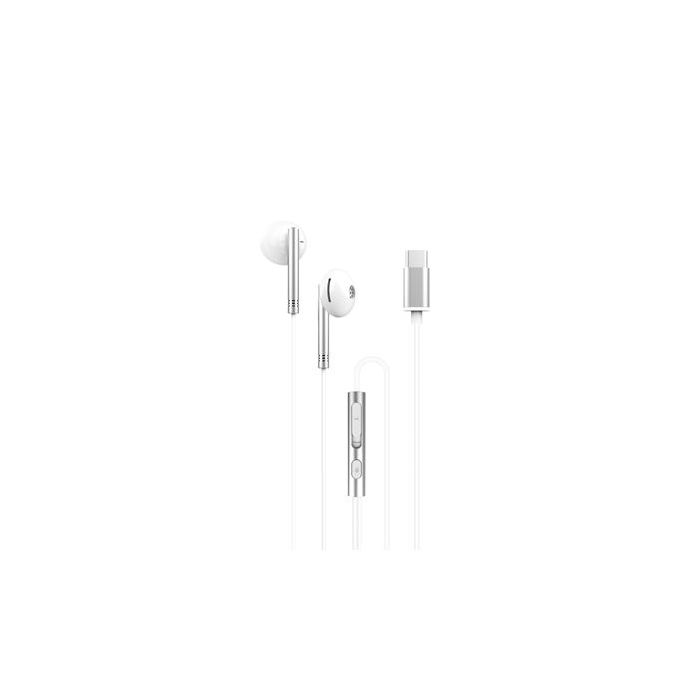 XO EP29 Auriculares Tipo C - Fuertes Graves - Cable 1.2m - Color Blanco