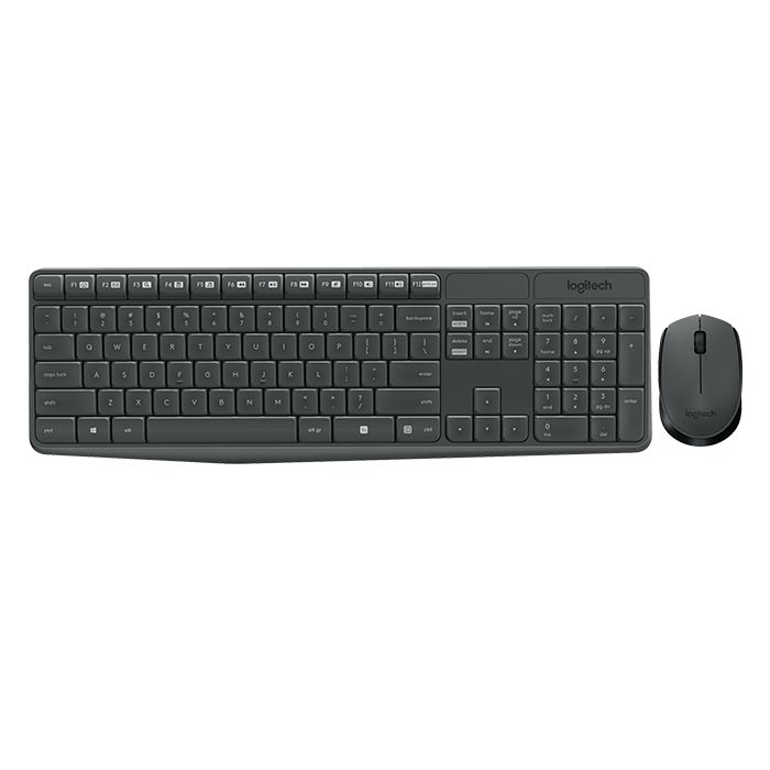 Logitech MK235 Pack Inalambrico Teclado + Raton 3 Botones - Uso Ambidiestro - Color Negro