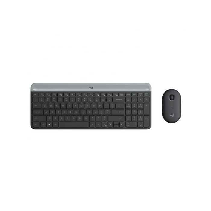 Logitech MK470 Slim Pack Inalambrico USB Teclado 12 Teclas FN + Raton 1000dpi 3 Botones - Ultafinos - Silenciosos - Uso Ambidiestro - Color Negro