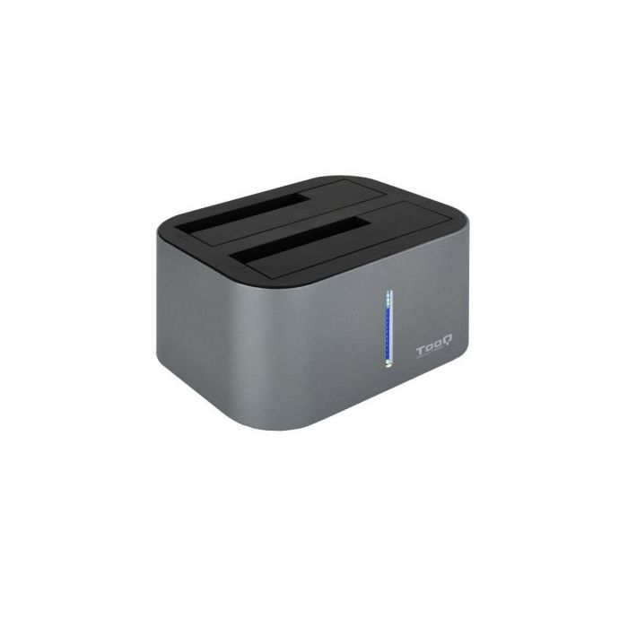 Tooq Docking Station USB 3.0/3.1 Gen 1 - HDD/SSD 2.5", 3.5" SATA - Boton de Clonacion - Color Gris/Negro