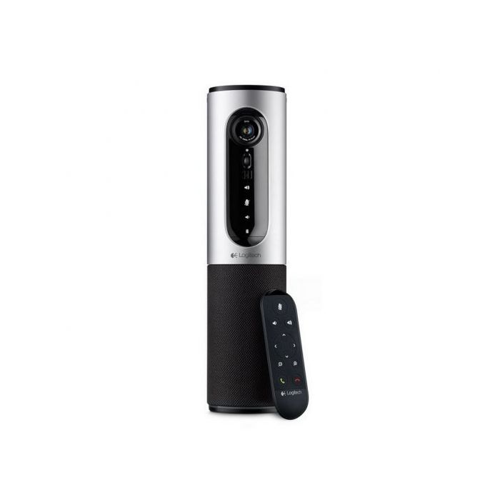 Logitech ConferenceCam Connect Sistema de Videoconferencias Portatil Webcam HD 1080p - USB 2.0 - Bluetooth - Microfonos y Altavoz Integrados - Enfoque Automatico - Angulo de Vision 90º - Color Negro/Plata