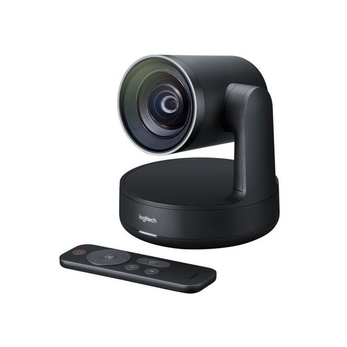 Logitech Rally Camara para Videoconferencias PTZ Ultra HD 4K USB-C 3.0 - Control Automatico - Indicador LED de Silencio - Mando a Distancia - Color Negro