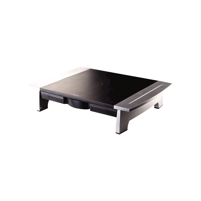 Fellowes Office Suites Soporte para Monitor - 5 Ajustes de Altura - Cajon de Almacenamiento - Espacio para Portatil - Peso Max 36kg