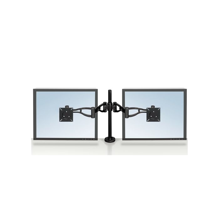 Fellowes Professional Series Brazo Doble para Monitor - Ajustable en Altura - Regulable en Profundidad - Regulable en Inclinacion - Hasta 10kg - Color Negro