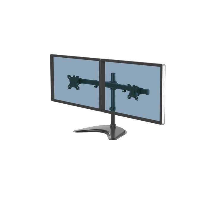 Fellowes Professional Series Peana para Monitor Doble - Gestion de Cables Integrada - Hasta 30" y 8 kg - Color Negro