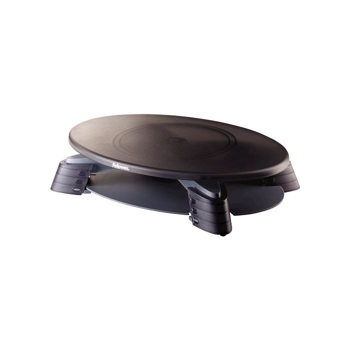 Fellowes Soporte para Monitor Giratorio 45º - Ajuste de Altura entre 76mm y 114mm - Bandeja en la Parte Inferior - Peso Max 14kg