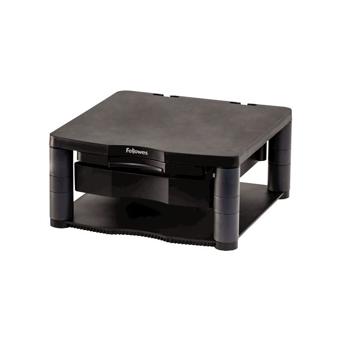 Fellowes Soporte para Monitor Plus - 5 Ajustes de Altura - Cajon de Almacenamiento - Peso Max 36kg
