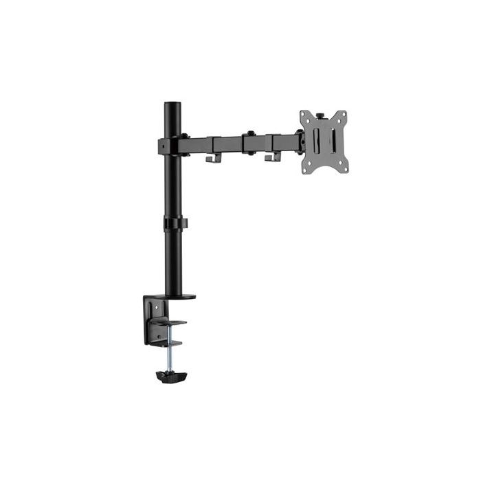 Cromad Soporte de Mesa con Brazo Articulado para Monitor de 13"-32" - Giratorio, Inclinable y Extensible - Gestion de Cables - Peso Max 8kg - VESA 100x100mm