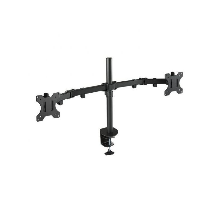 Tooq Soporte de Mesa con Brazos Articulados para 2 Monitores de 13"-32" - Giratorio e Inclinable - Gestion de Cables - Peso Max 8kg x Brazo - VESA 100x100mm