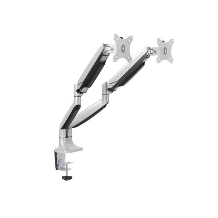 Tooq Soporte de Mesa con Brazos Articulados para 2 Monitores de 13"-32" - Giratorio e Inclinable - Piston de Gas - Peso Max 9kg x Brazo - VESA 100x100mm