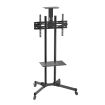 Aisens Soporte de Suelo Eco con Ruedas - Bandeja para DVD y Soporte de Camara (TV 37?-70?) - Color Negro