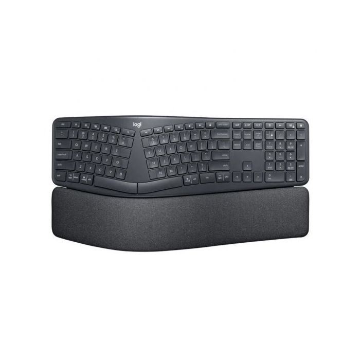 Logitech Ergo K860 Teclado Bluetooth Inalambrico USB - Ergonomico - Reposamuñecas - Color Negro