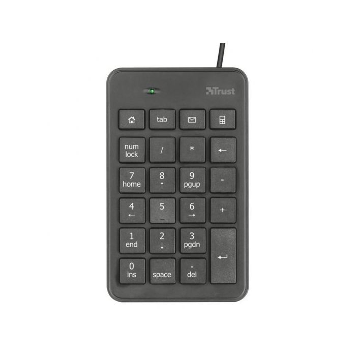 Trust Xalas Teclado Numerico USB - Ultra Delgado - 23 Teclas Perfil Bajo - Cable de 1.50m - Color Negro