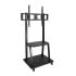 Tooq Soporte de Pantalla de Suelo con Ruedas 37"-100" - Bloqueo de Ruedas - Dos Estantes - Peso Max 150Kg - VESA 800X600mm - Color Negro