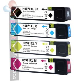 HP 970XL + HP 971XL Pack de 4 Cartuchos de Tinta Genericos