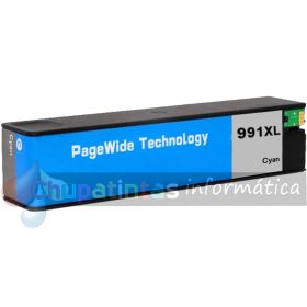 HP 991X/991A Cian Cartucho de Tinta Pigmentada Genérico - Reemplaza M0J90AE/M0J74AE