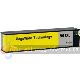 HP 991X/991A Amarillo Cartucho de Tinta Pigmentada Genérico - Reemplaza M0J98AE/M0J82AE