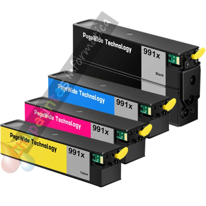 HP 991X/991A Pack de 4 Cartuchos de Tinta Genéricos