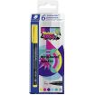 Staedtler Lumocolor 317 Pack de 6 Rotuladores Permanentes - Punta Media Redonda - Trazo 1mm Aprox - Capuchon con Clip - Secado Rapido - Colores Surtidos