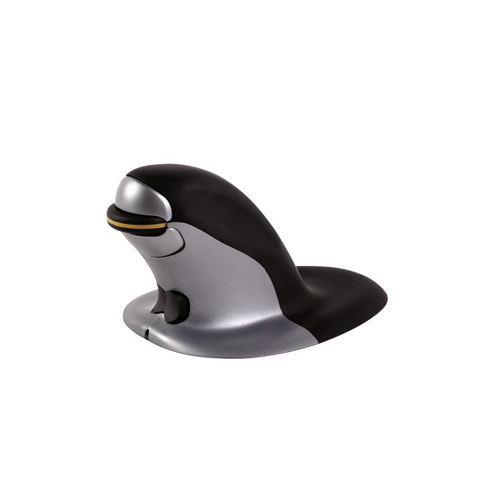 Fellowes Penguin Raton Inalambrico Ergonomico Vertical Ambidiestro - Desplazamiento Rapido y Preciso - Posicion Ergonomica y Natural - 1200dpi - Tamaño M
