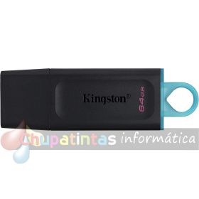 Kingston DataTraveler Exodia Memoria USB 64GB - USB 3.2 Gen 1 - Con Tapa - Enganche para Llavero - Color Negro (Pendrive)-1