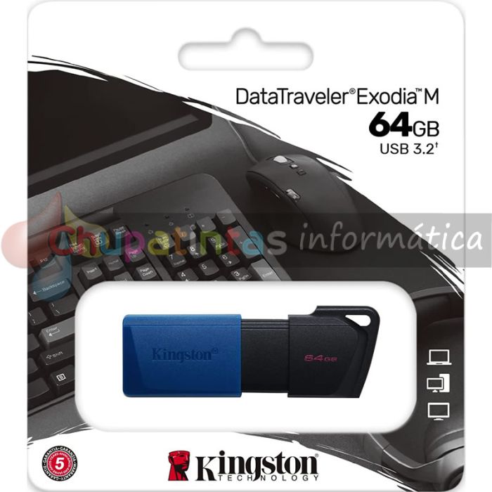 Kingston DataTraveler Exodia M Memoria USB 64GB - USB 3.2 Gen 1 - Capuchón Móvil -3