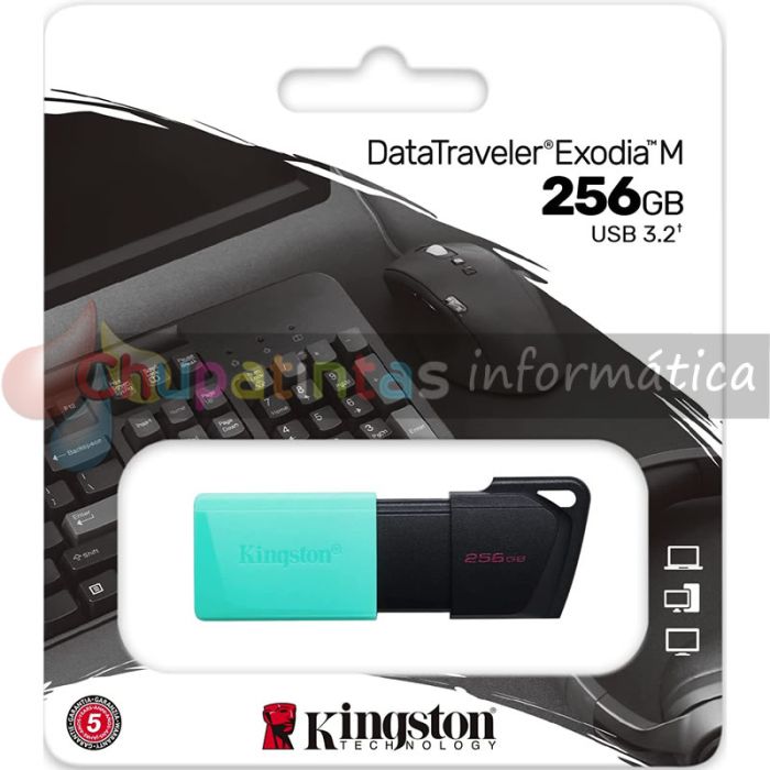 Kingston DataTraveler Exodia M Memoria USB 256GB - USB 3.2 Gen 1 - Capuchón Móvil -3