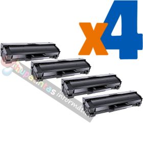 Samsung MLT-D111L/MLT-D111S Pack de 4 Cartuchos de Tóner Genéricos - Reemplaza SU799A/SU810A