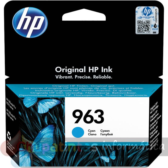 HP 963 Cian Cartucho de Tinta Original - 3JA23AE